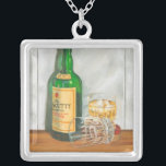 Still Life with Scotch by Jennifer Goldberger Silver Plated Necklace<br><div class="desc">Drain your glass to this realistic still life painting by Jennifer Goldberger. You can almost imagine reaching into the piece and grabbing a glass for yourself. Get your copy today!</div>