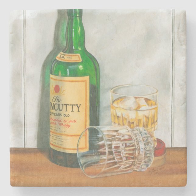Still Life with Scotch by Jennifer Goldberger Stone Coaster (Front)