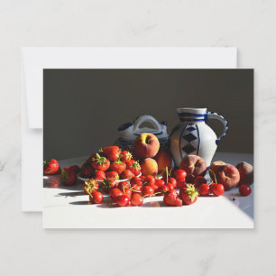 Still Life with Strawberries, Peaches and Cherries Postcard