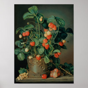 Still life with strawberries poster