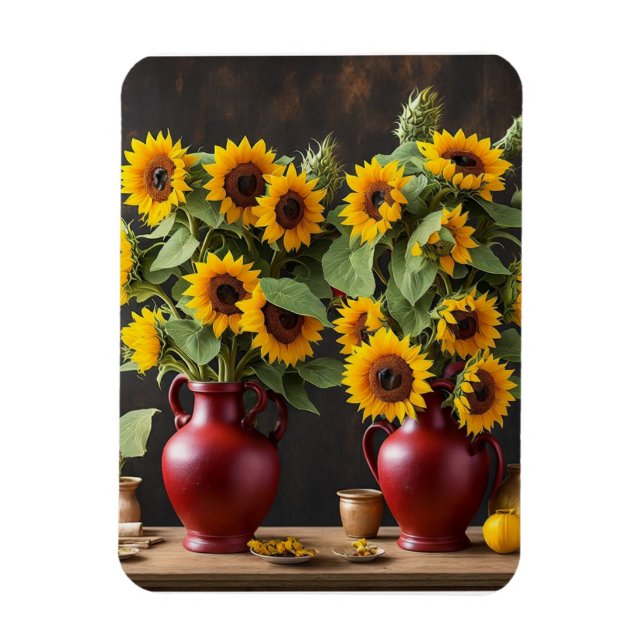 Still life with sunflowers magnet (Vertical)