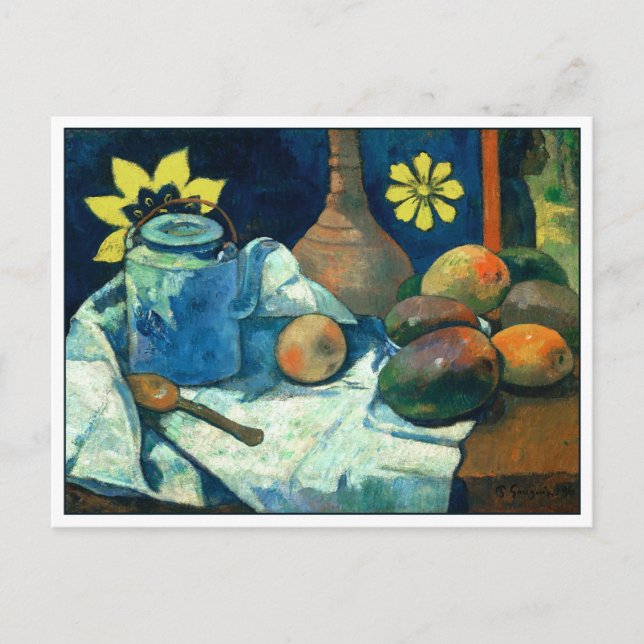 Still Life with Teapot and Fruit by Gauguin Postcard (Front)