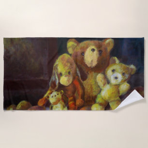 Still life with Teddy Bears  Beach Towel