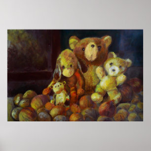 Still life with Teddy Bears Poster