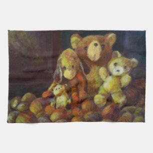 Still life with Teddy Bears   Tea Towel
