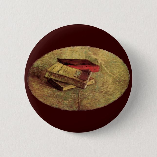 Still Life with Three Books by Vincent van Gogh 6 Cm Round Badge (Front)