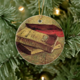 Still Life with Three Books by Vincent van Gogh Ceramic Tree Decoration