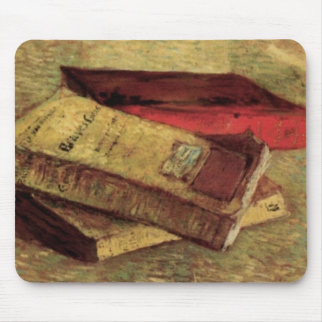 Still Life with Three Books by Vincent van Gogh Mouse Mat (Front)