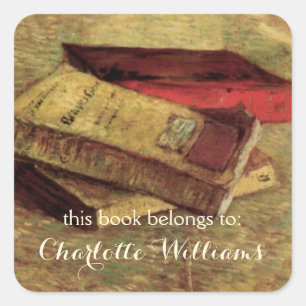 Still Life with Three Books by Vincent van Gogh Square Sticker