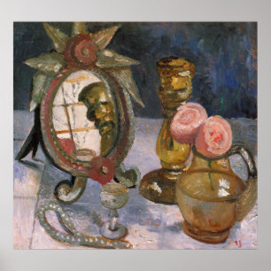 Still life with venetian mirror by Modersohn Poster