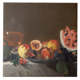Still life with watermelons and carafe tile