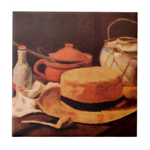 Still Life Yellow Straw Hat by Vincent van Gogh Tile