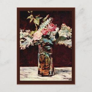 Still Lilacs And Roses By Manet Edouard Postcard