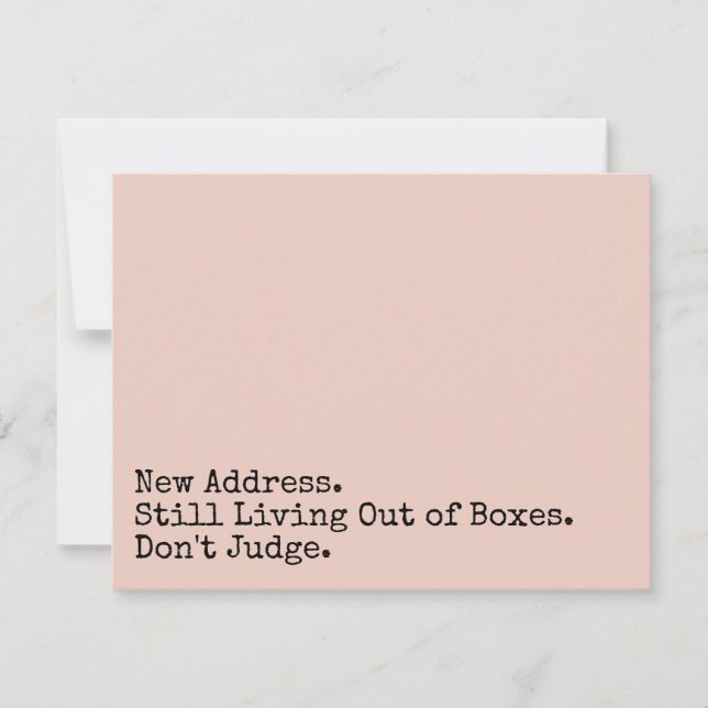 Still Living Out of Boxes, Don't Judge Blush Card (Front)