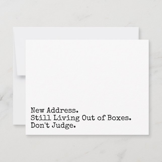 Still Living Out of Boxes Don't Judge Fun Card (Front)