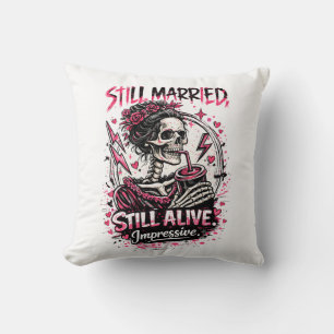Still Married Still Alive Impressive Skeleton Cushion