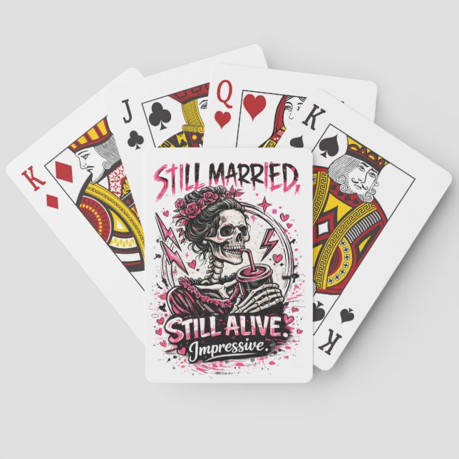 Still Married Still Alive Impressive Skeleton  Playing Cards (Back)