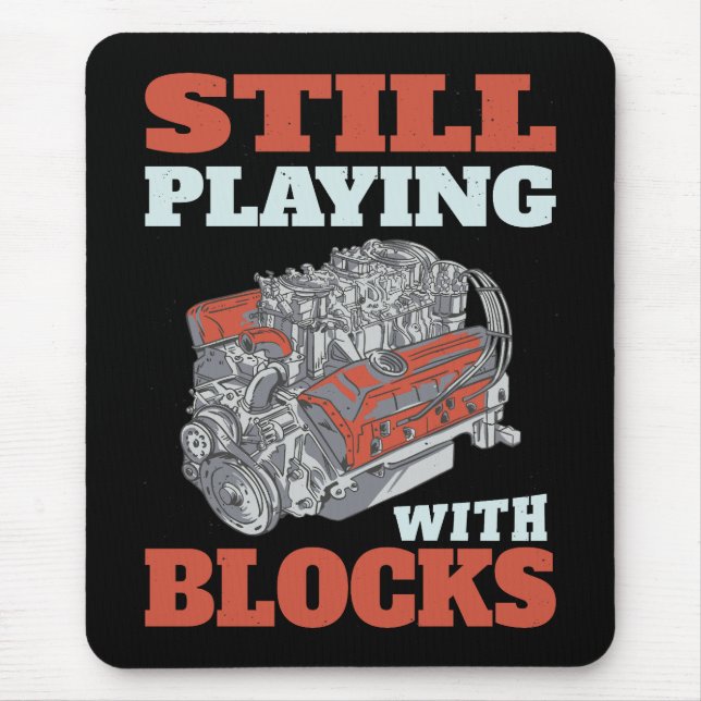 Still playing with blocks Mechanics Mouse Mat (Front)