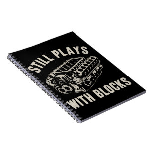 Still Plays with Blocks Funny Car Mechanic Racing Notebook