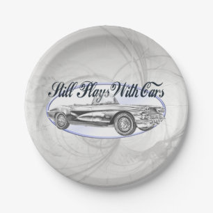 Still Plays With Cars Paper Plate