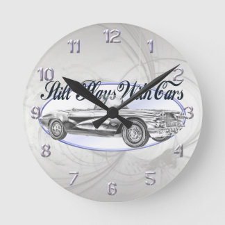 Still Plays With Cars Round Clock