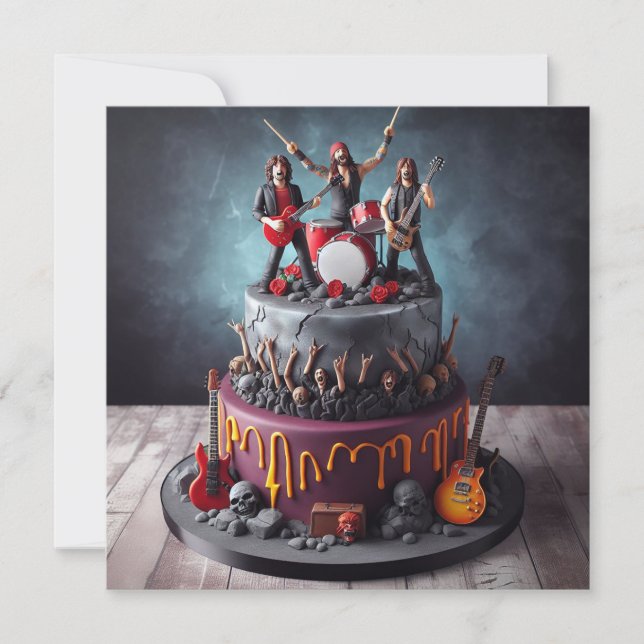 STILL ROCKING, Fun Old Adult Birthday Celebration Invitation (Front)