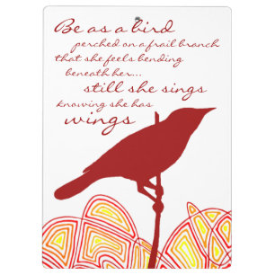 Still She Sings (Quote on Back) Clipboard