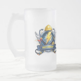 Still Shocking at 40 Electrician Birthday Party Frosted Glass Beer Mug