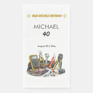 Still Shocking at 40 Electrician Birthday Party Napkin