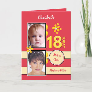 Still so cute photos red 18th Birthday Card