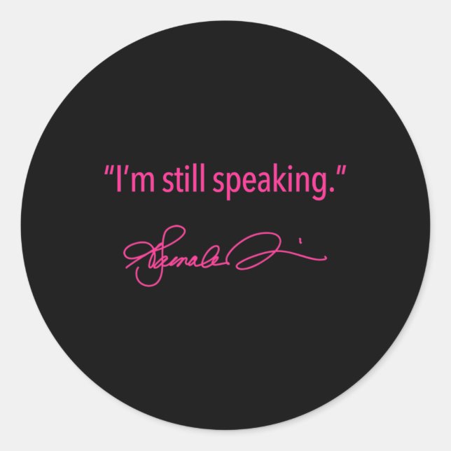 Still Speaking - Kamala (fuschia) 1  Classic Round Sticker (Front)