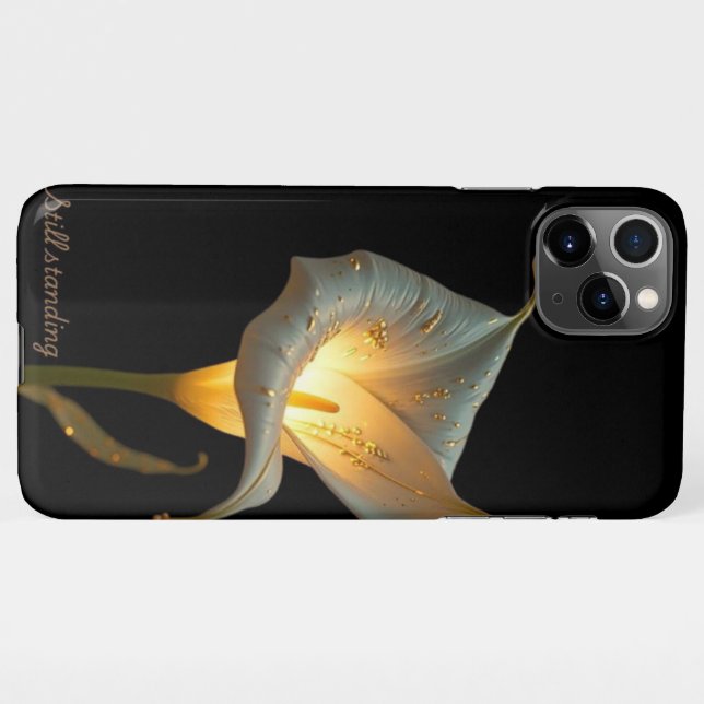Still standing black floral design  iPhone case (Back Horizontal)