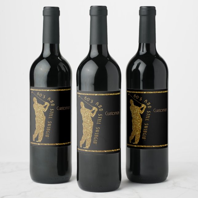 Still Swingin' Golfers 60 To 69 Wine Label (Bottles)