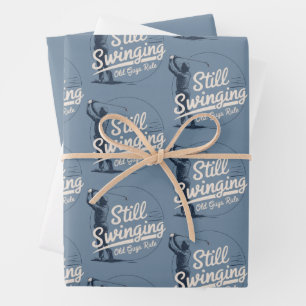Still Swinging Old Guys Rule Father's Day Golfers Wrapping Paper Sheet