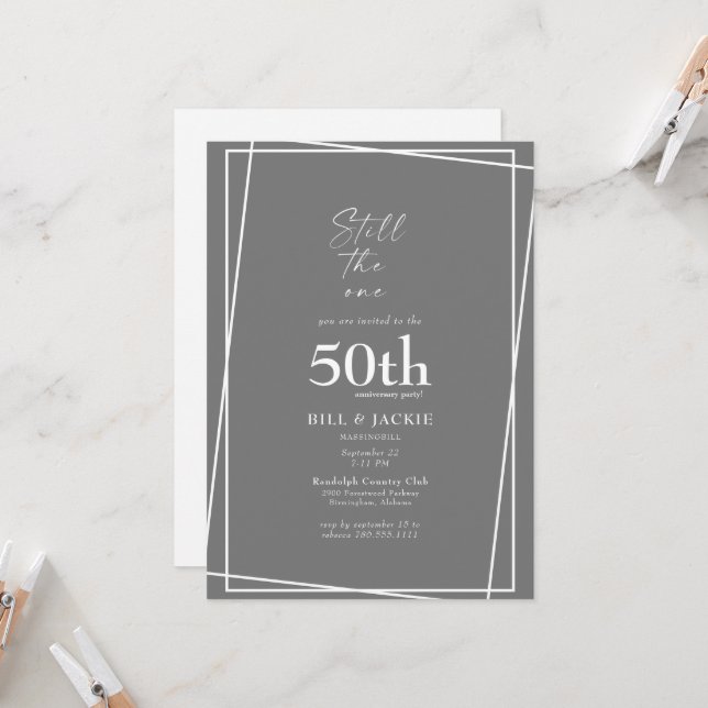 Still The One 50th Anniversary Party Invitation (Front/Back In Situ)