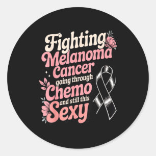 Still this support ribbon skin cancer awareness classic round sticker