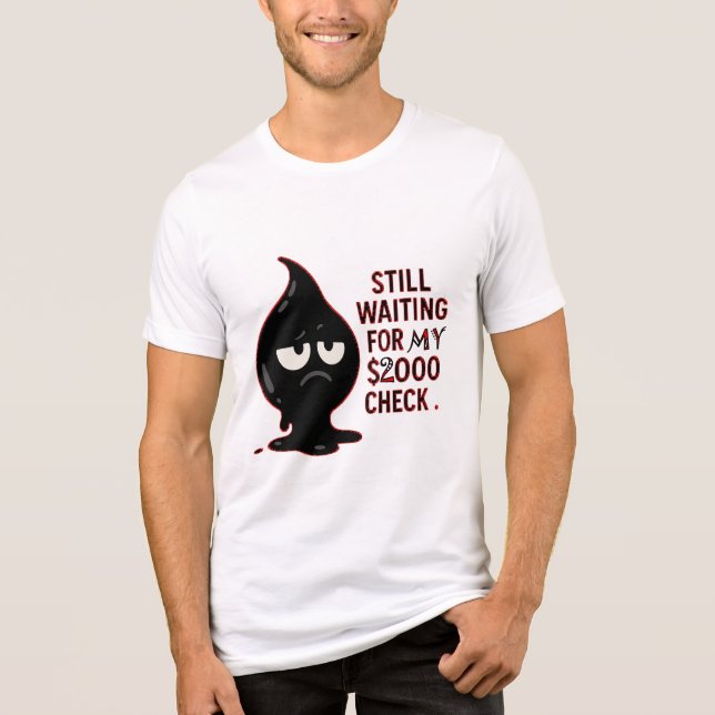 Still Waiting for My $2000 Check – Funny Cat Meme  Tri-Blend Shirt (Front)