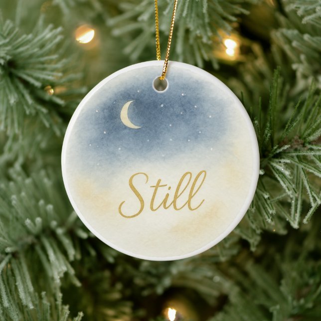 “Still” Watercolor Christmas Ornament (Tree)