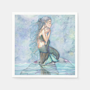 Still Waters Mermaid Mother and Infant Baby Shower Napkin
