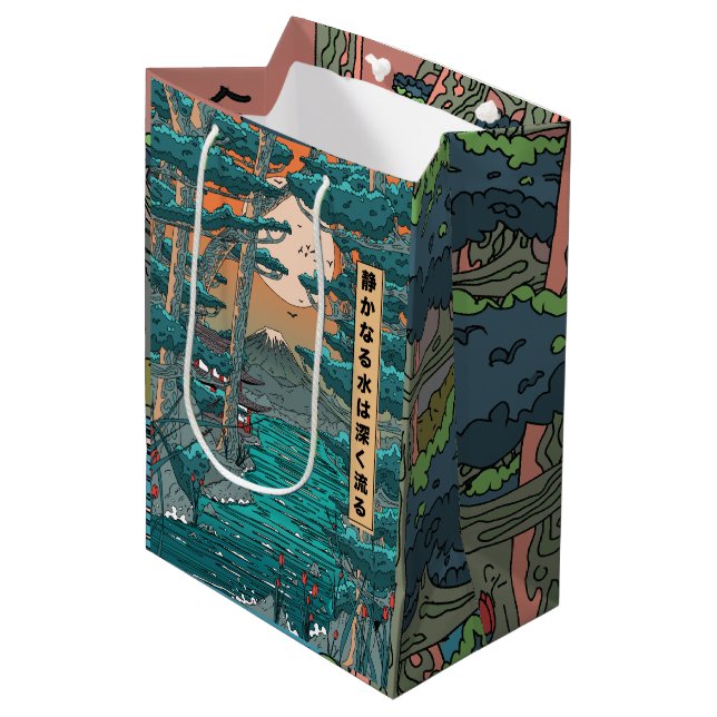 Still waters run deep. medium gift bag (Front Angled)