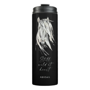 Still Wild at Heart Custom Name Black Thermal Tumbler