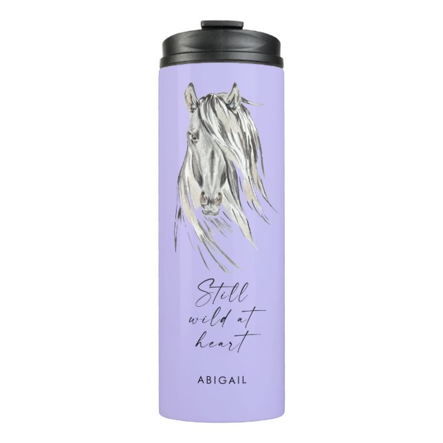 Still Wild at Heart Custom Name Lavender Thermal Tumbler (Front)