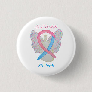 Stillbirth Awareness Ribbon Angel Custom Art Pins