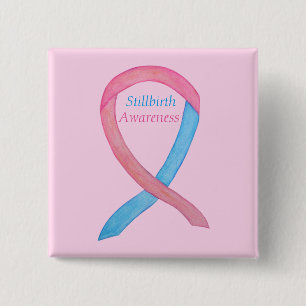 Stillbirth Awareness Ribbon Custom Art Pins