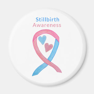 Stillbirth Awareness Ribbon Heart Art Magnet