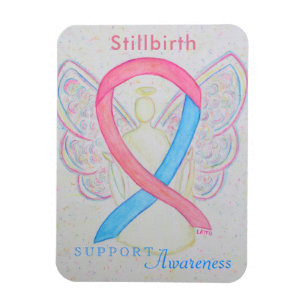Stillbirth Loss Awareness Ribbon Angel Art Magnets