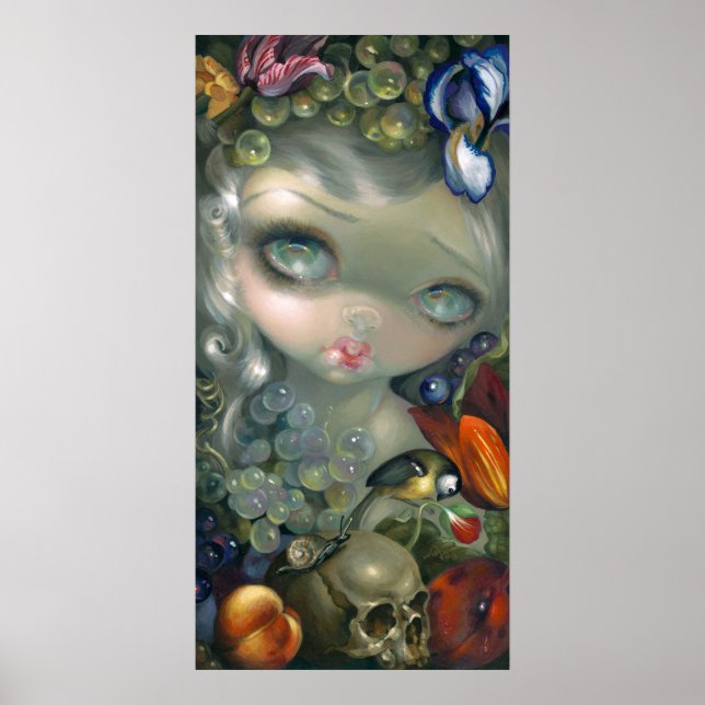 Stilleven I: Slak en Schedel ART PRINT still life (Front)