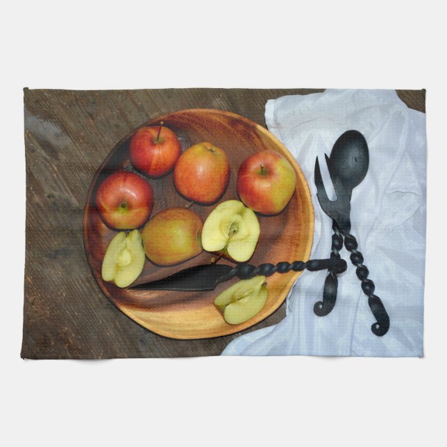 Stillleben mit Äpfeln Tea Towel (Horizontal)
