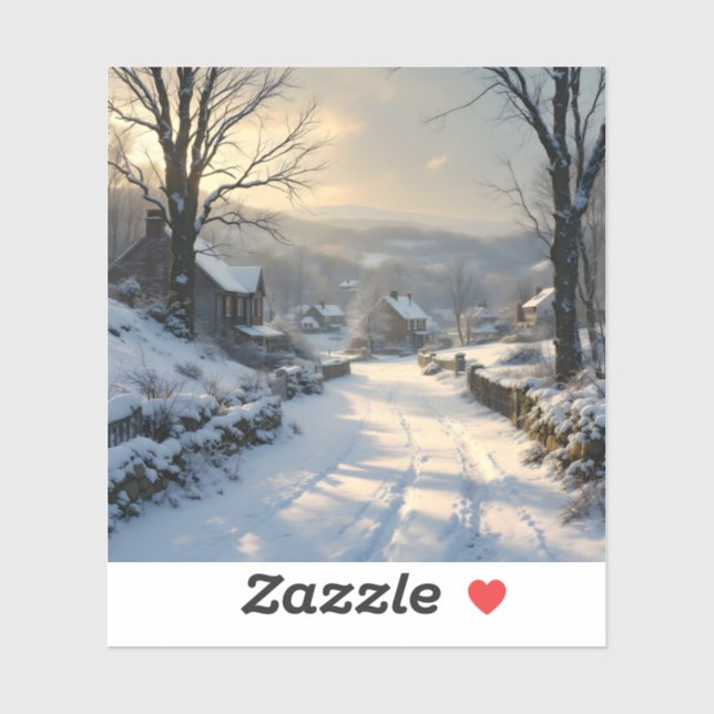 Stillness After Snowfall – Winter Landscape Square (Sheet)