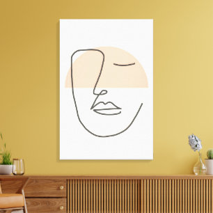 Stillness in Line – Minimalist Abstract Face Canvas Print